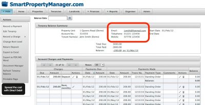 Tenancy Balance Contact