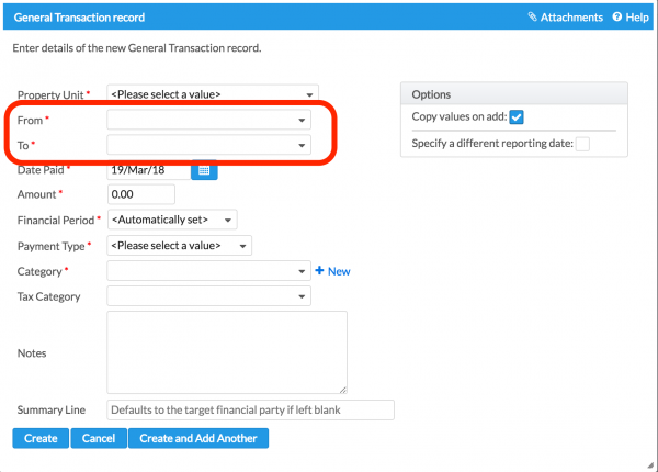 General Transaction Record