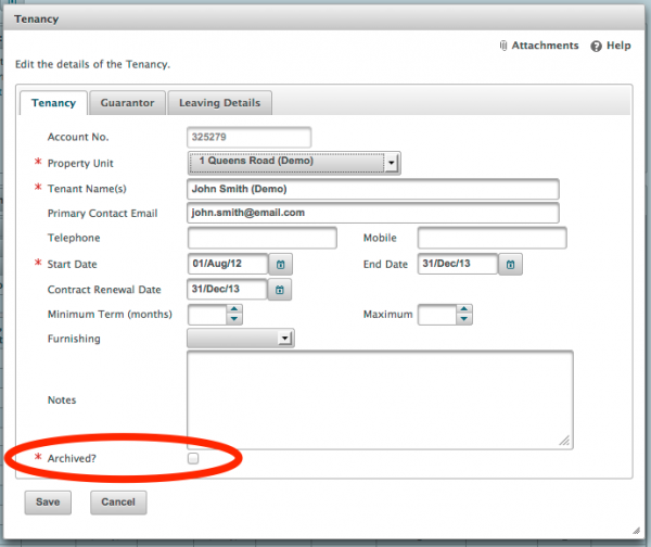 Tenant Archiving